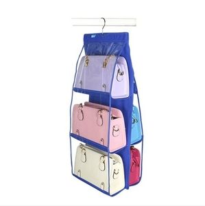 Purse Storage Hanging Organizer Royal Blue Holds 6